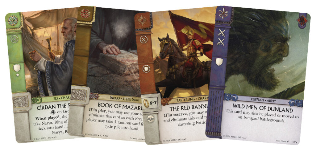 War of the Ring, the Card Game: Fire and Swords sample cards