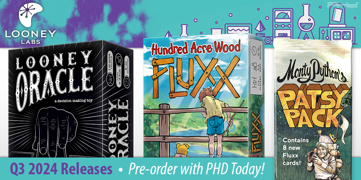 Looney Oracle, Hundred Acre Wood Fluxx, & Monty Python Fluxx Patsy Pack — Looney Labs