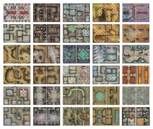 Battle Mat: Big Book of Battle Mats- Cells & Shrines spreads