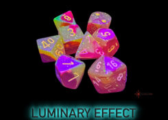 Gemini Gellow-Red/yellow Luminary 7-Die Set (with bonus die) — Luminary effect