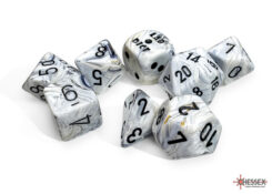 Marble Calcite/black Polyhedral 7-Die Set