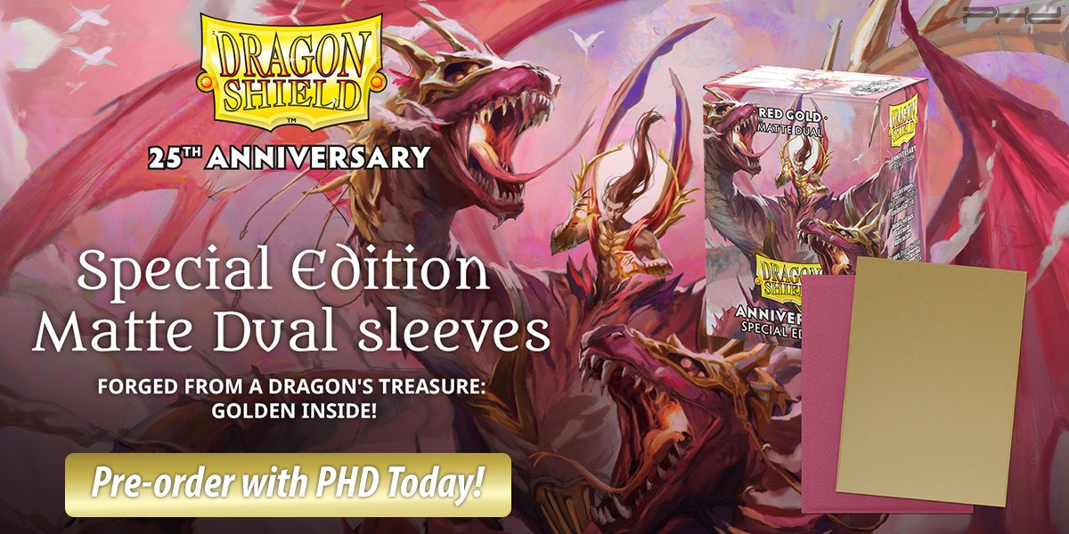 Dragon Shield 25th Anniversary Matte Dual Red/Gold Sleeves — Arcane Tinmen