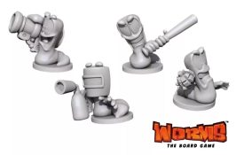 Worms: The Board Game miniature renders