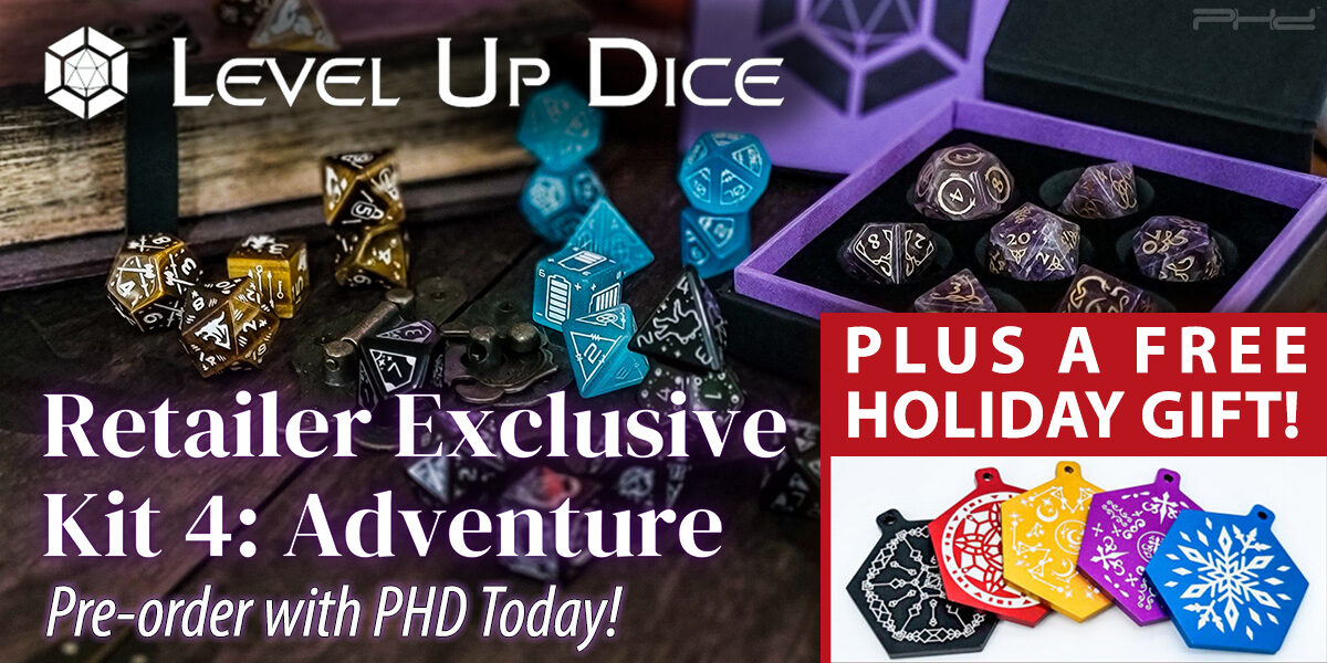 Semiprecious RPG Dice Kit & Retailer Holiday Gift — Level Up Dice