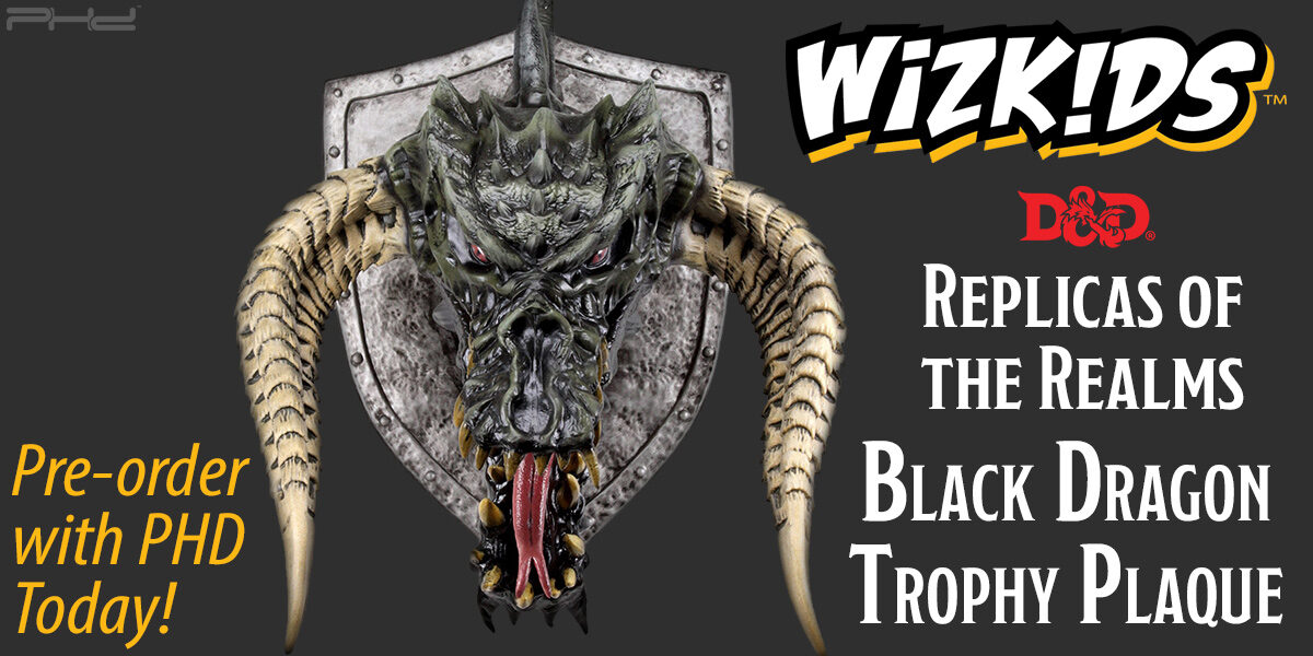 D&D Replicas of the Realms: Black Dragon Trophy Plaque — WizKids
